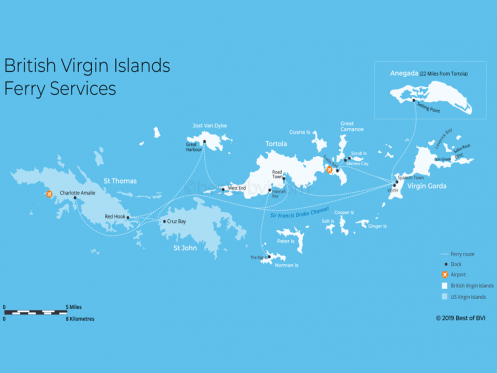 Maps - Tortola, Virgin Gorda, Anegada, Ferry Routes - Best of BVI